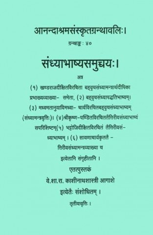 Commentaries on Sandhya Mantras