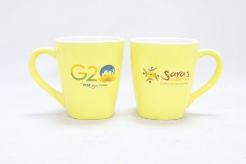 Khurja Souvenir Mug (Set of 2) Yellow 4