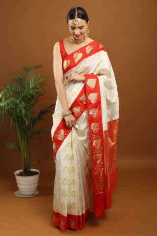 Kanjivaram Silk Saree Cream