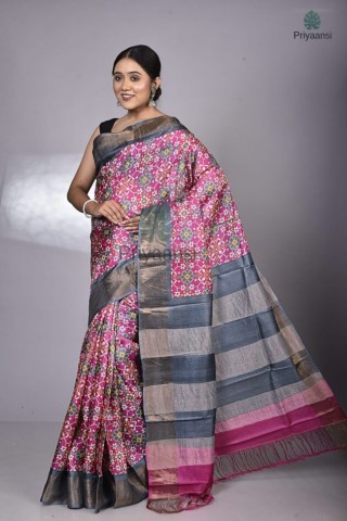 Vintage Verve Screen Print Saree