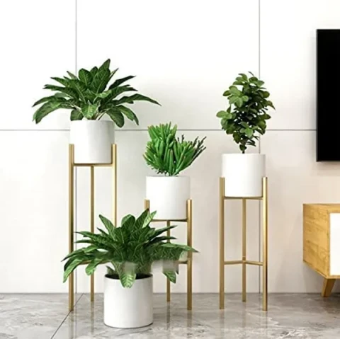 Modern Metal Floor Flower Stands Planter For Living Room Bed